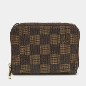 Pre Owned Louis Vuitton Damier Ebene Canvas Zippy Coin Purse