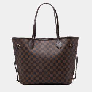 Pre Owned Louis Vuitton Brown Damier Ebene Neverfull MM
