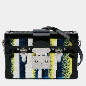 Pre Owned Louis Vuitton Black Sequins Petite Malle