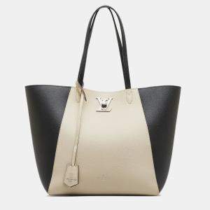 Pre Owned Louis Vuitton Beige/Black LockMe Cabas