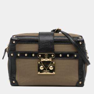 Pre Owned Louis Vuitton Black/Brown Petite Malle Soft MM