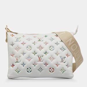 Pre Owned Louis Vuitton White Monogram Garden Coussin PM