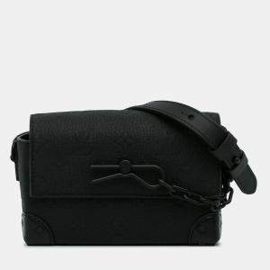 Pre Owned Louis Vuitton Black Monogram Taurillon Steamer Wearable Wallet