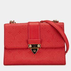 Pre Owned Louis Vuitton Red Monogram Empreinte Saint Sulpice BB