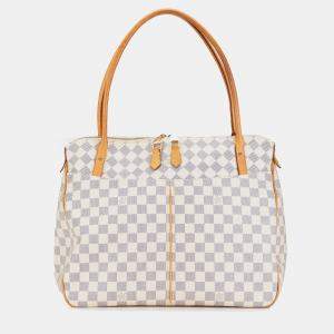 Pre Owned Louis Vuitton White Damier Azur Figheri GM