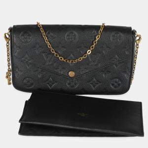Pre Owned Louis Vuitton Black Monogram Empreinte Felicie Pochette