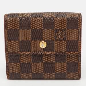 Pre Owned Louis Vuitton Damier Ebene Canvas Elise Wallet