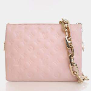 Pre Owned Louis Vuitton Monogram Embossed Lambskin Coussin PM