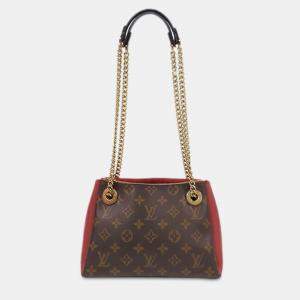 Pre Owned Louis Vuitton Brown Red Monogram Surene BB