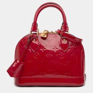 Pre Owned Louis Vuitton Red Monogram Vernis Alma BB