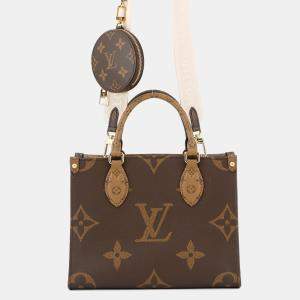 Pre Owned Louis Vuitton Monogram Reverse Giant On-The-Go Pm Handbag