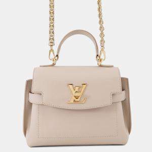 Pre Owned Louis Vuitton Beige Calf Leather Lock Me Ever Mini Shoulder Bag