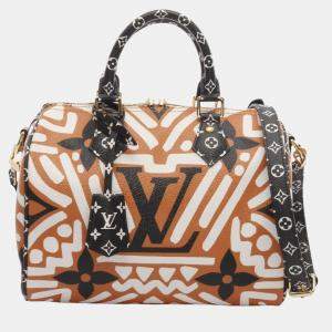 Pre Owned Louis Vuitton Speedy Bandouliere 25 LV Crafty  Orange/Multicolor Coated Canvas Monogram Giant Handbag  