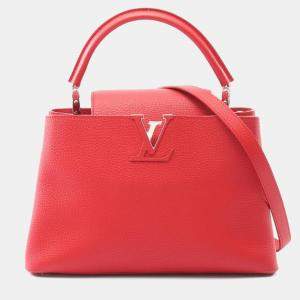 Pre Owned Louis Vuitton Capucines Parnassus Red Leather PM Handbag