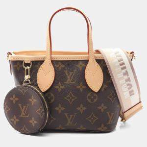 Pre Owned Louis Vuitton Neverfull Bb Monogram Brown Coated Canvas Leather Handbag  