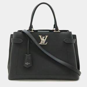 Pre Owned Louis Vuitton Lock Me Day Handbag  Tote Bag  Shoulder Leather  Noir  Black