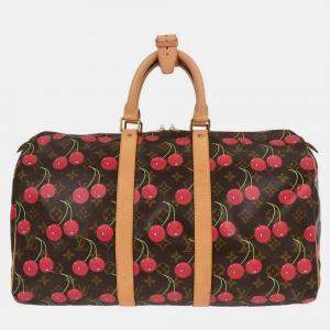 Pre Owned Louis Vuitton Monogram Cherry Keepall 45 Duffle Handbag
