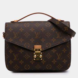 Pre Owned Louis Vuitton Brown Monogram Pochette Metis