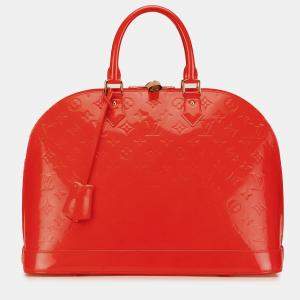 Pre Owned Louis Vuitton Red Monogram Vernis Alma GM