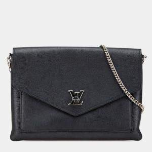 Pre Owned Louis Vuitton Black MyLockMe Chain Pochette
