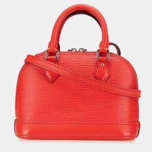 Pre Owned Louis Vuitton Red Epi Nano Alma