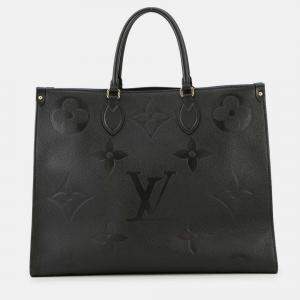 Pre Owned Louis Vuitton Onthego Noir Monogram Empreinte Leather GM Tote