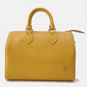 Pre Owned Louis Vuitton Speedy Tassili Yellow/Purple Epi Leather Size 25