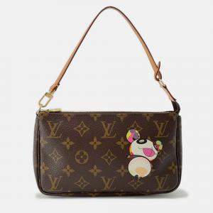 Pre Owned Louis Vuitton Pochette Accessoires Brown Monogram Panda Takashi Murakami