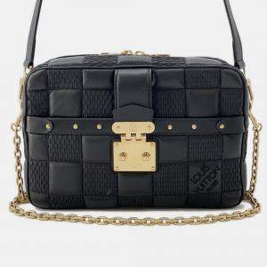 Pre Owned Louis Vuitton Troca Noir Damier Quilt Leather Size MM