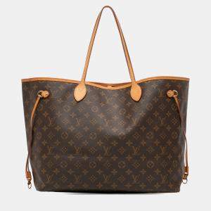 Pre Owned Louis Vuitton Brown Monogram Neverfull GM