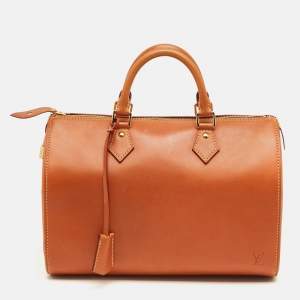 Pre Owned Louis Vuitton Caramel Nomade Leather Speedy 30 Bag