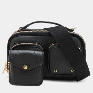 Pre Owned Louis Vuitton Black Monogram Empreinte Utility Satchel