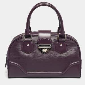 Pre Owned Louis Vuitton Cassis Epi Leather Bowling Montaigne GM Bag