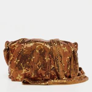 Pre Owned Louis Vuitton Gold Monogram Chainmail Frances Crossbody Bag