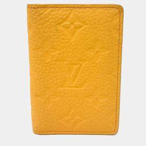 Pre Owned Louis Vuitton Yellow Leather Pocket Organizer