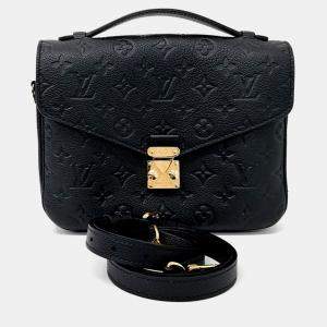 Pre Owned Louis Vuitton Pochette Metis Monogram Empreinte Leather Crossbody Bag