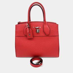 Pre Owned Louis Vuitton Red Leather City Steamer MM