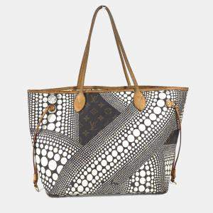 مملوكة مسبقًا Louis Vuitton Neverfull Monogram Pumpkin Dot MM White Canvas Tote Bag