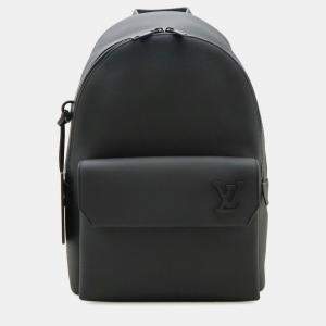Pre Owned Louis Vuitton Aerogram Takeoff Black Calfskin Leather Backpack