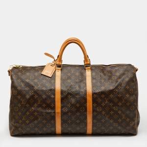 Pre Owned Louis Vuitton Monogram Canvas Keepall Bandoulière 60 Bag