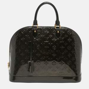 Pre Owned Louis Vuitton Vert Bronze Monogram Vernis Alma GM Bag
