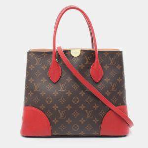 Pre Owned Louis Vuitton Flandrin Cerise Monogram Canvas Leather Tote Bag