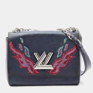 مملوكة مسبقًا Louis Vuitton Twist MM Navy Epi Leather Chain Shoulder Bag