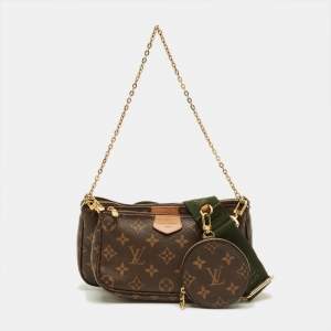 Pre Owned Louis Vuitton Khaki Monogram Canvas Multi Pochette Accessories Bag