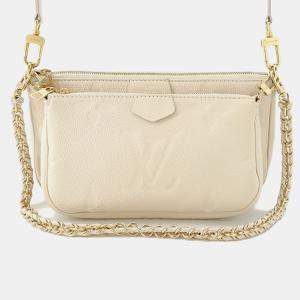 Pre Owned Louis Vuitton Multi Pochette Accessoires Cream Monogram Empreinte Calfskin Leather Crossbody Bag