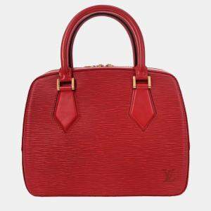 Pre Owned Louis Vuitton Sablon Red Epi Leather Top Handle Bag
