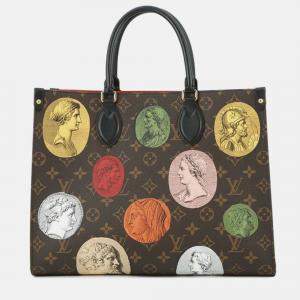 مملوكة مسبقًا Louis Vuitton OnTheGo MM Beige, Pink Monogram Coated Canvas Tote Bag