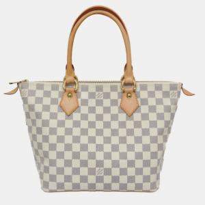Pre Owned Louis Vuitton Damier Azur Saleya PM Tote Bag