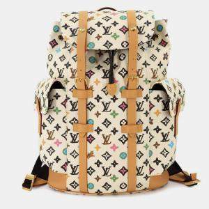Pre Owned Louis Vuitton Monogram Craggy Christopher Mm Backpack In Vanilla