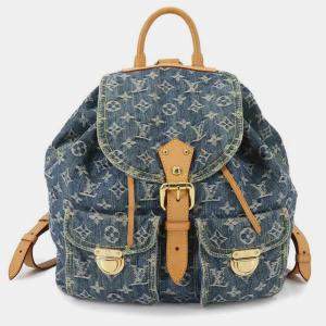 Pre Owned Louis Vuitton Monogram Denim Sac A Dos Gm Backpack Blue